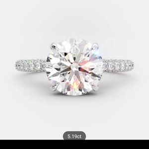 5.19ct 18K White Gold Moissanite Ring